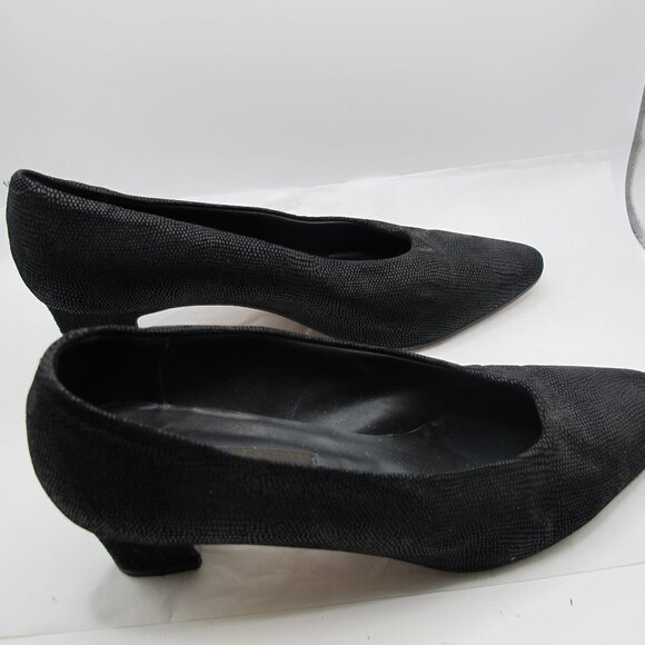 Sesto Meucci black 2 inch heels with lizard pattern  8.5N - Picture 2 of 6